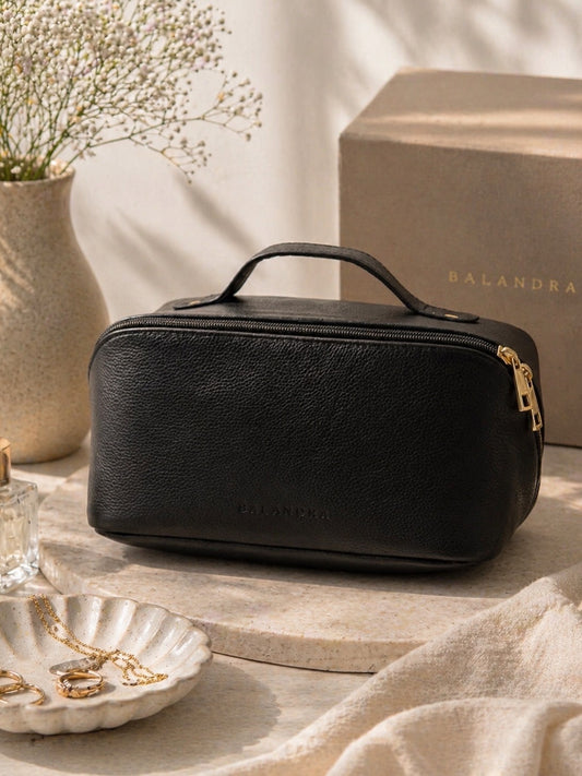 Beauty Pouch | Cosmetiquera amplia de piel