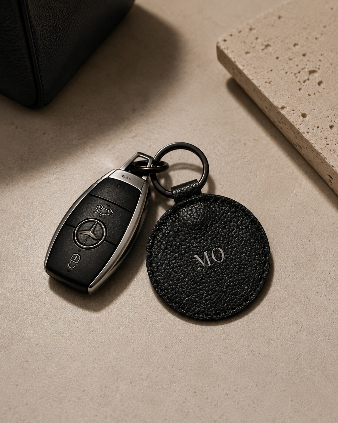 Round Keychain | Llavero redondo de piel